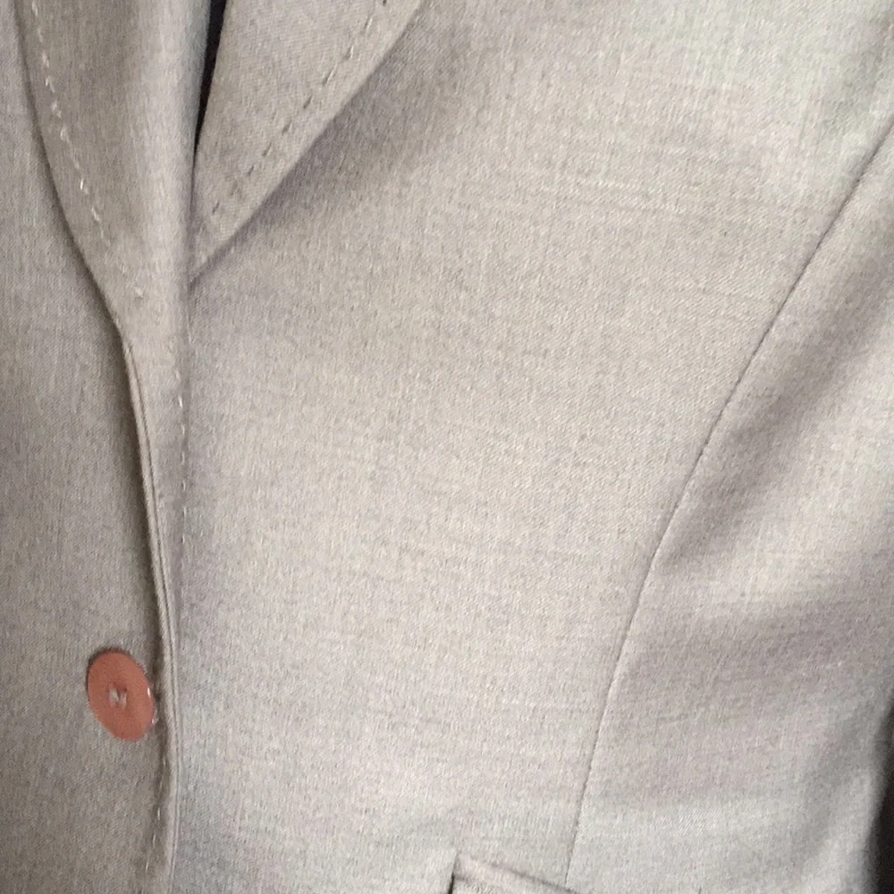 Kasper Jacket Blazer Women Size 6P Taupe Tailored Detailed Stitching - Picture 5 of 15